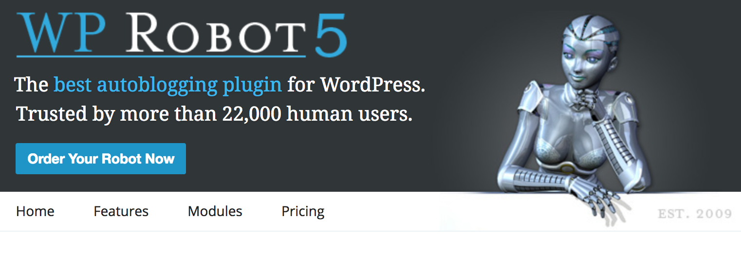 WP Robot autoblogging plugin