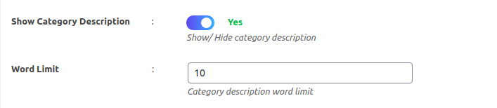 Category Description with Word Limit Feature in product category slider for woocommerce