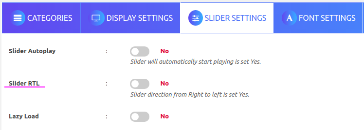 RTL support for both Slider and Language in product category slider for woocommerce