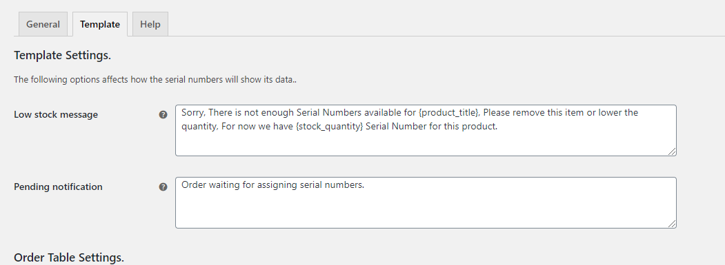 Template Setting