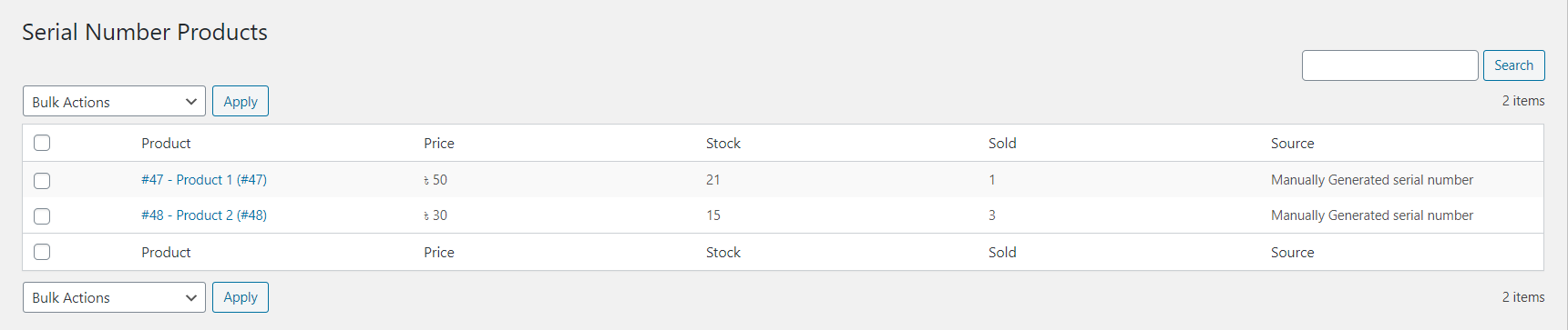 Serial Numbe Product Page