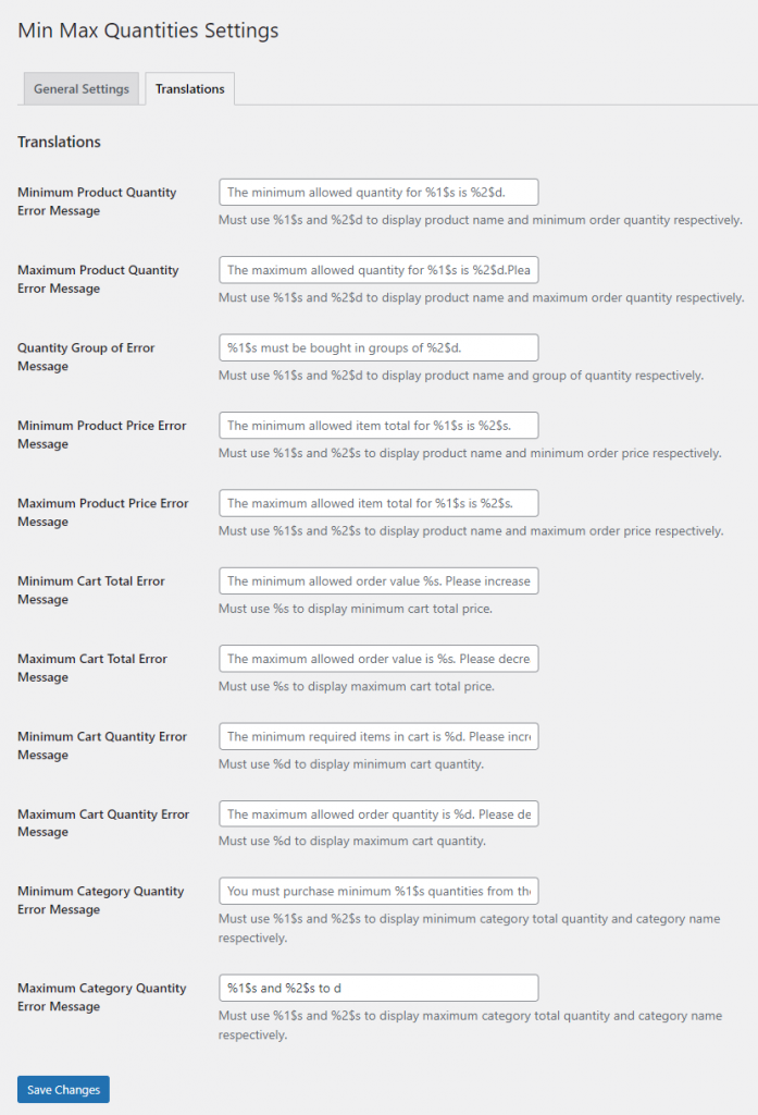 Translate Settings PluginEver