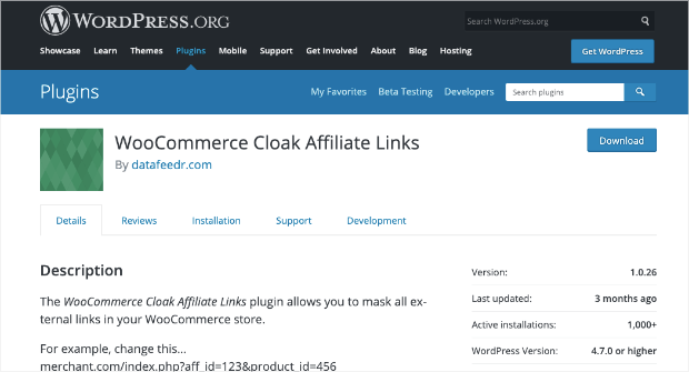 WooCommerce Cloak Affiliate Links