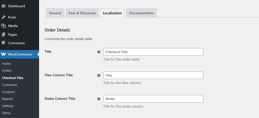 Order Settings