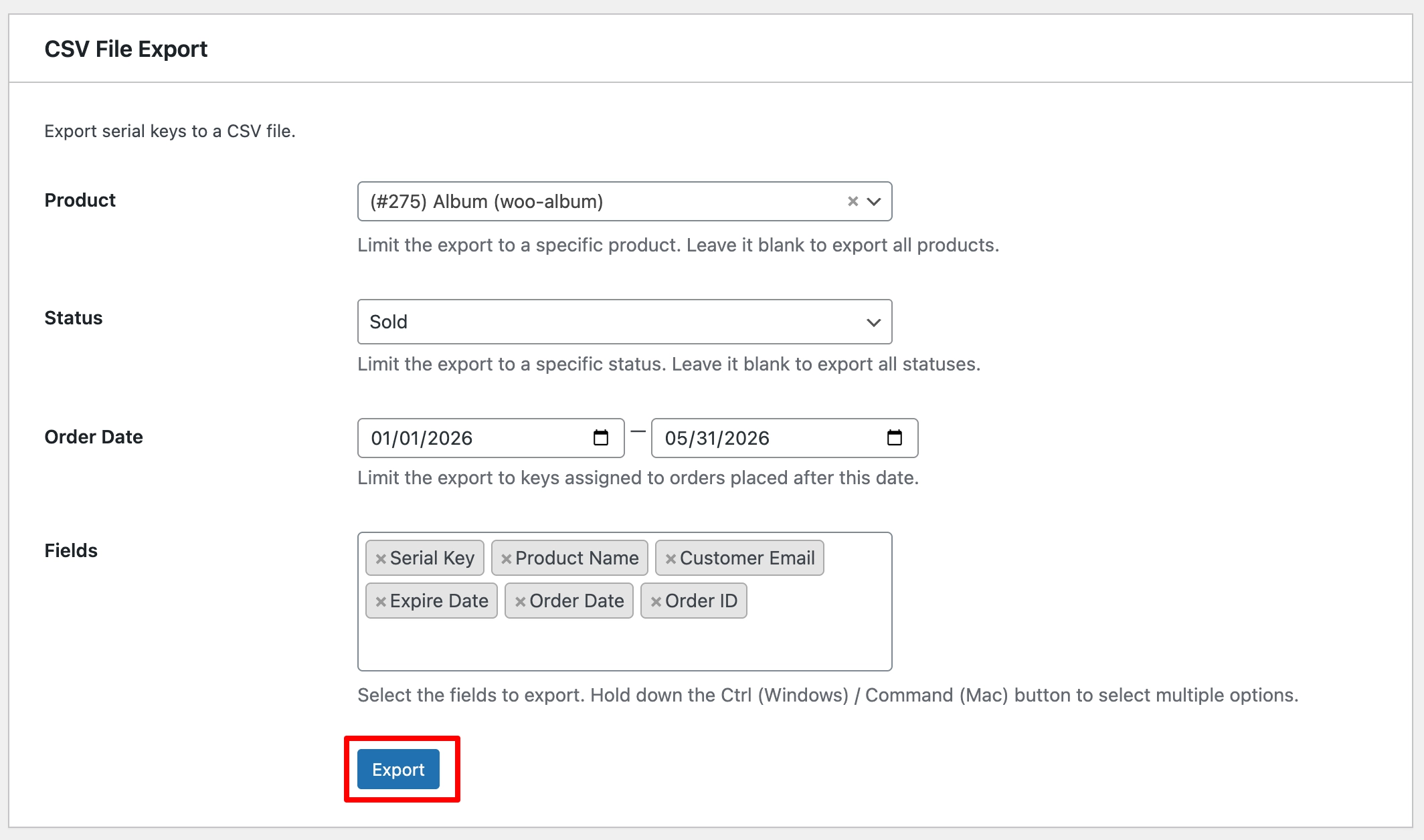 Download to Export the Data