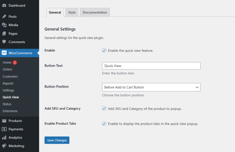 How to Configure Quick View Settings