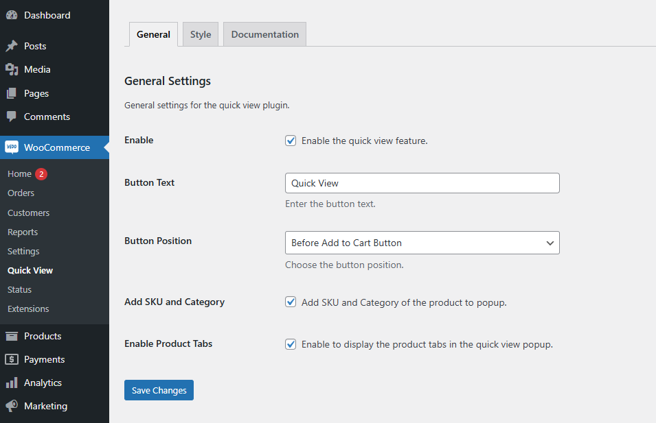 How to Configure Quick View Settings