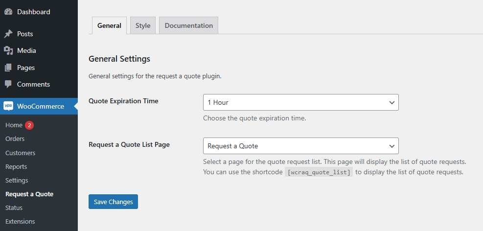 How to Configure Request a Quote Settings