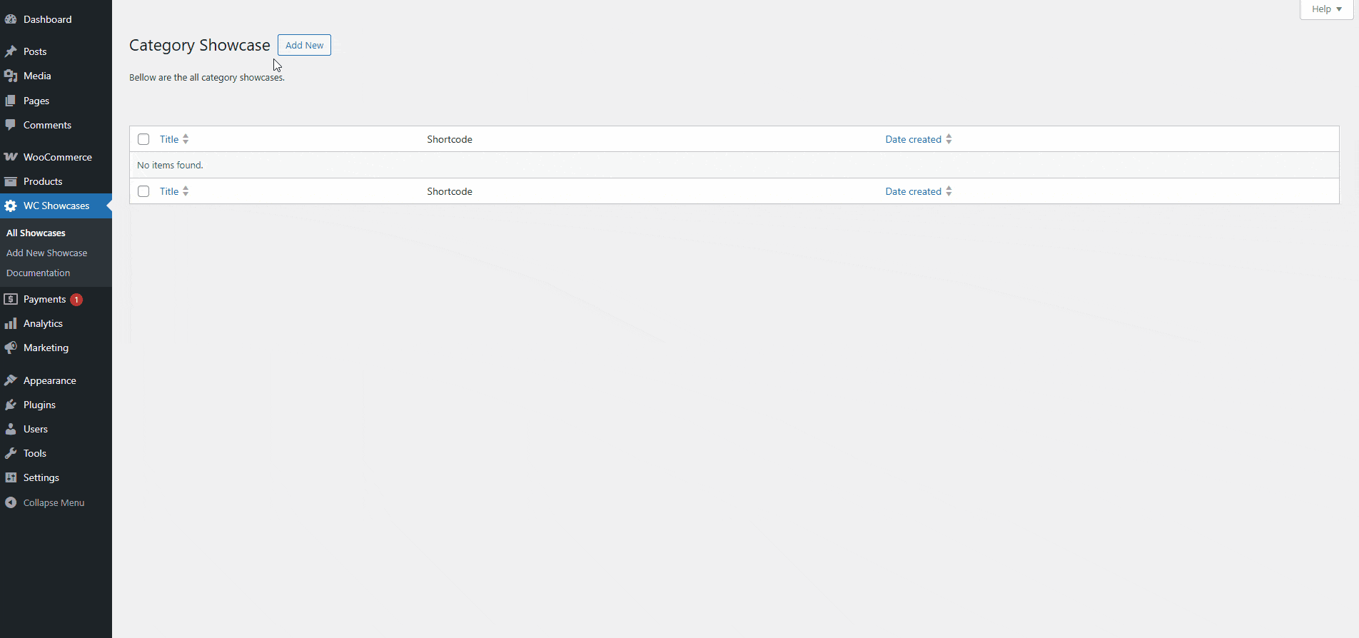 Create a Showcase and Shortcode