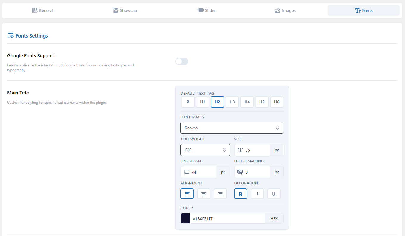 Fonts Settings