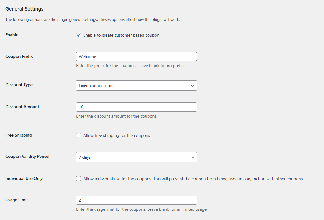 General Settings