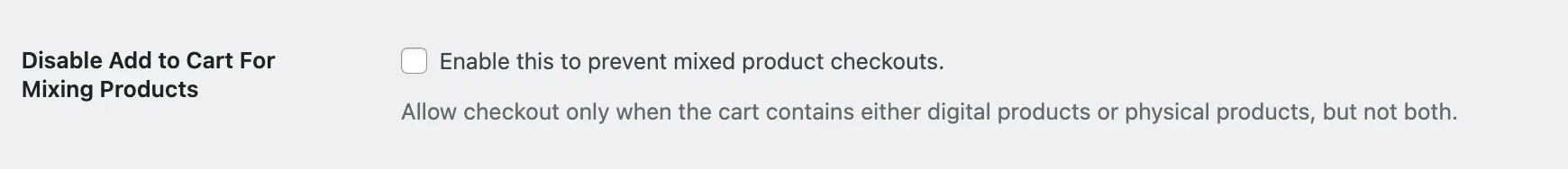 Disable Add to Cart For Mixing Products