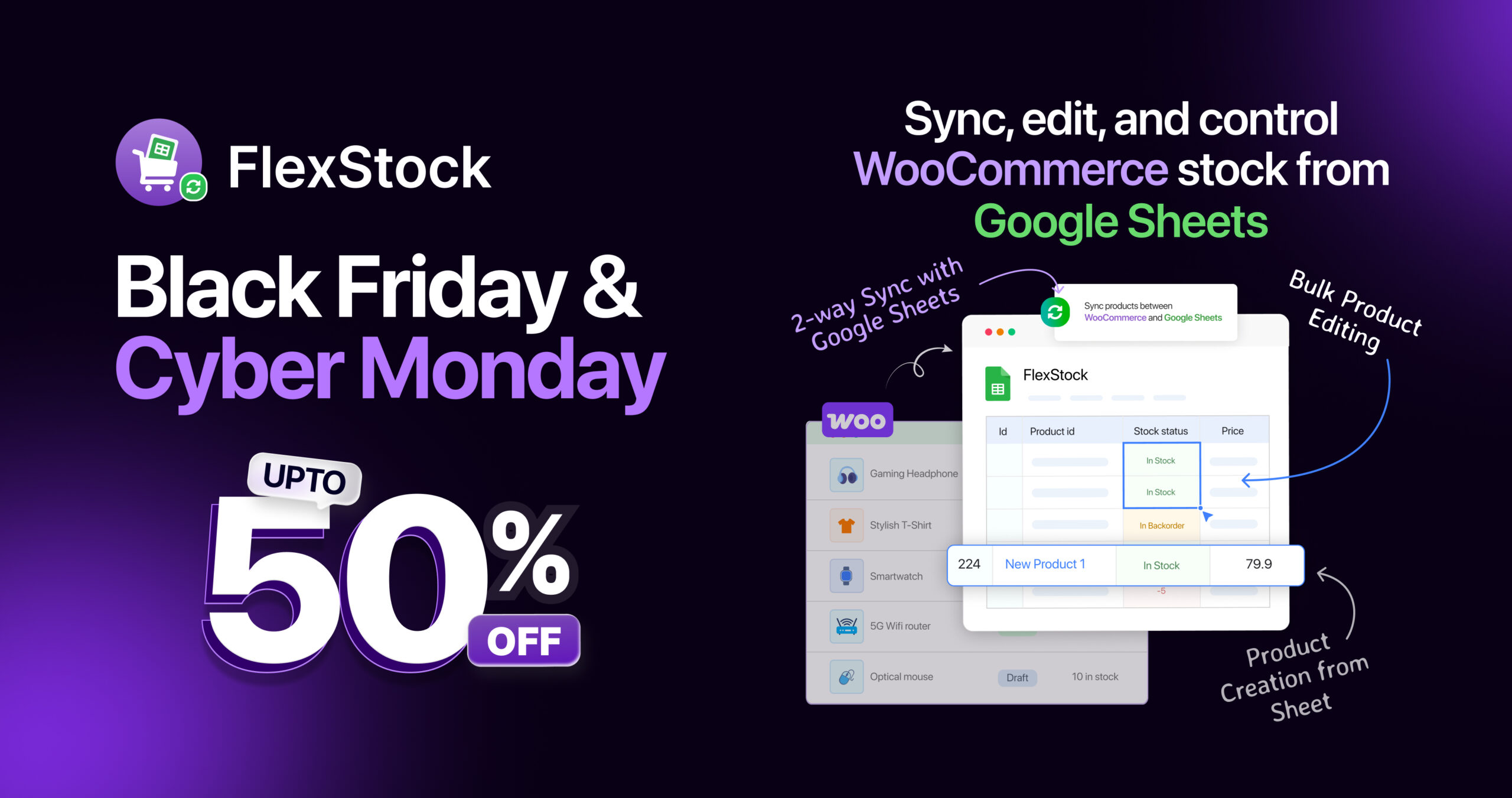 <strong>FlexStock: Stock Sync with Google Sheets for WooCommerce</strong>