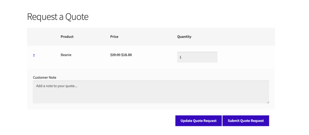 request a quote page