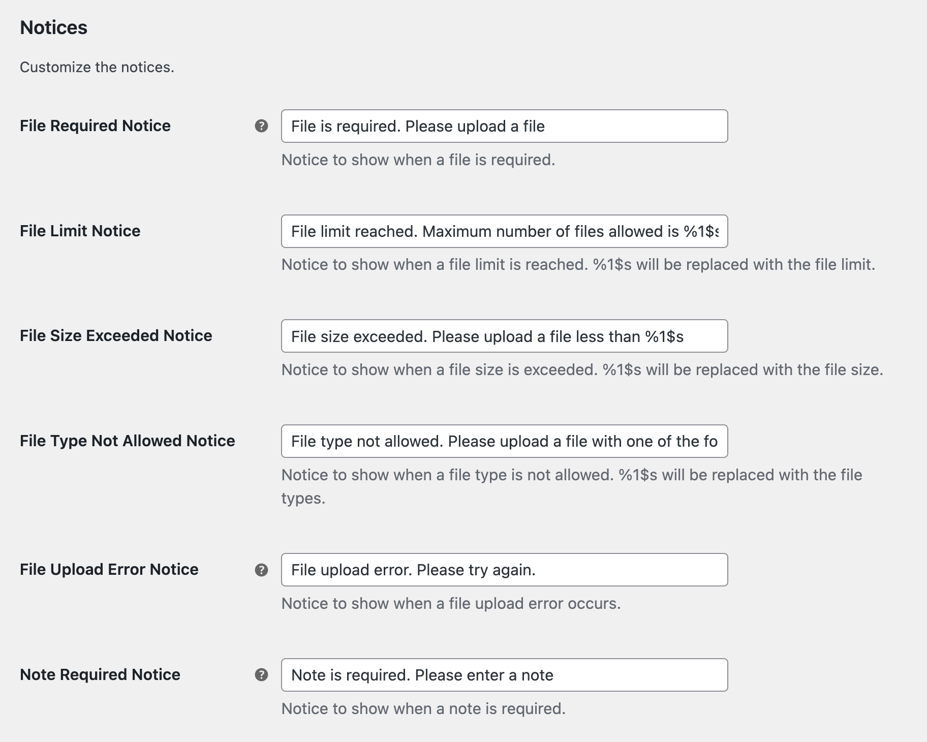 Localization - Notices