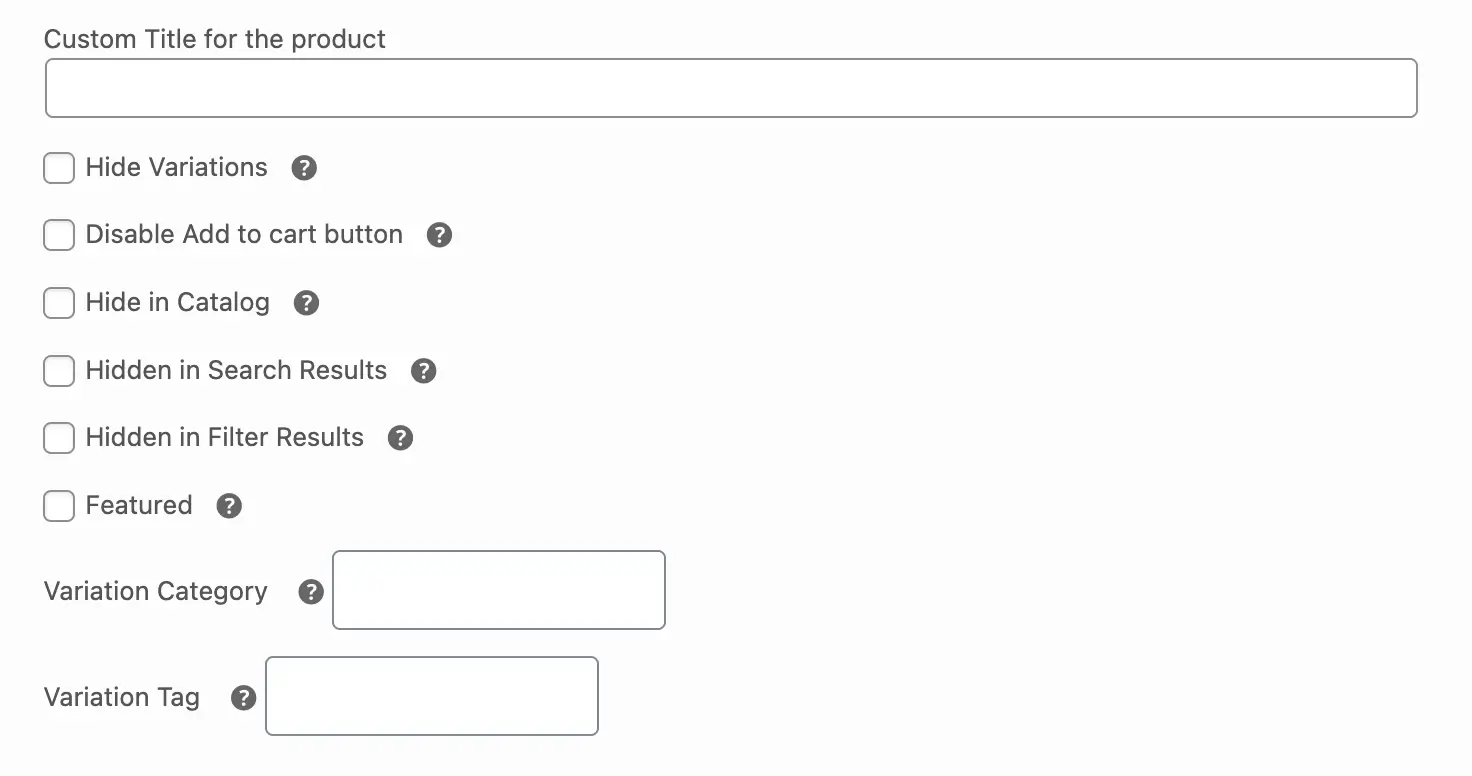 Control Each Variation Independently