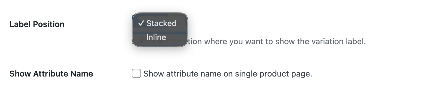 Swatch Label Position