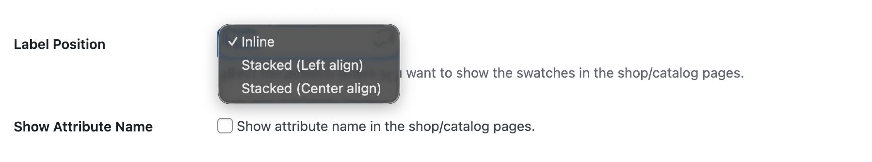 Variation Label Position