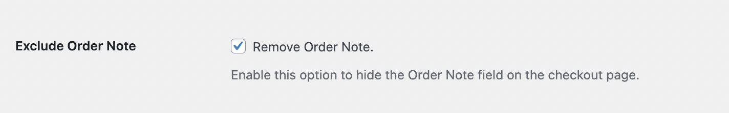 Remove Order Notes