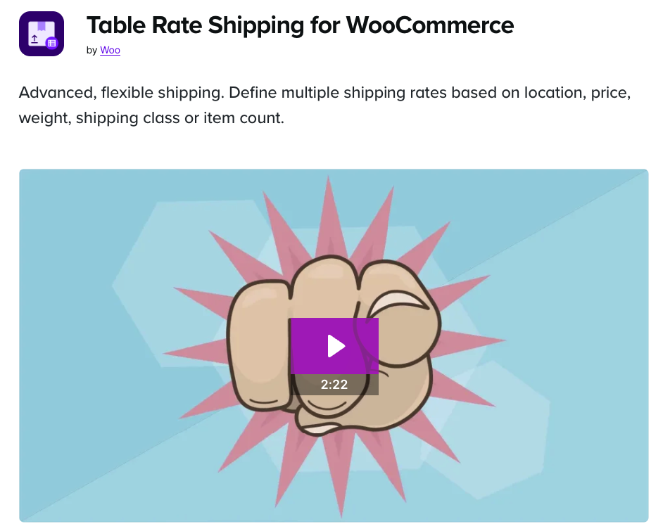 WooCommerce Table Rate Shipping