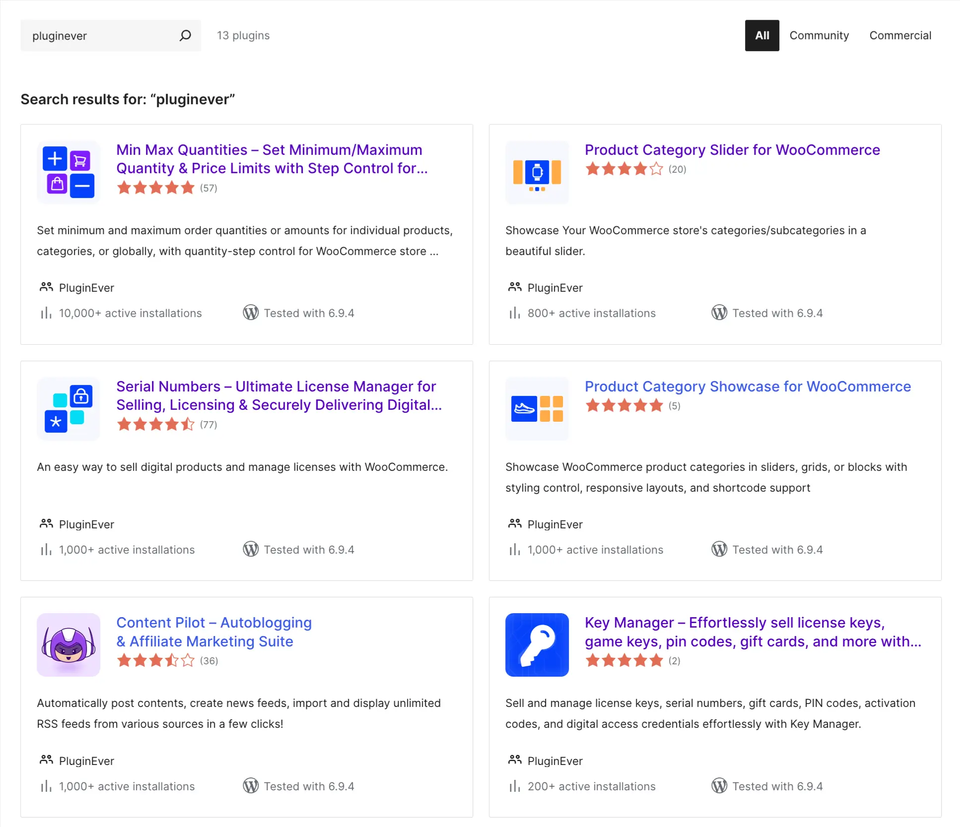 Installing free plugin by searching
