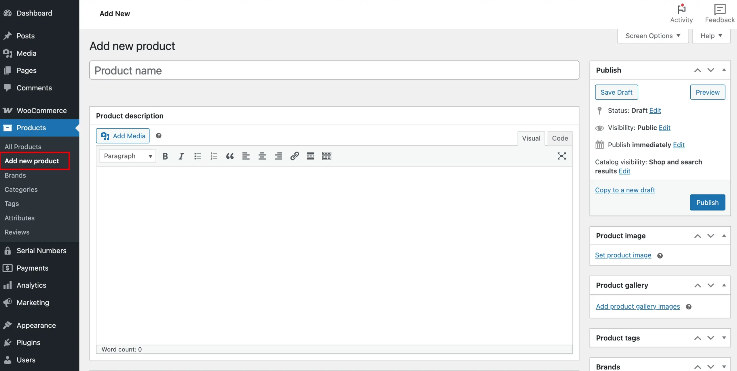 New WooCommerce Product