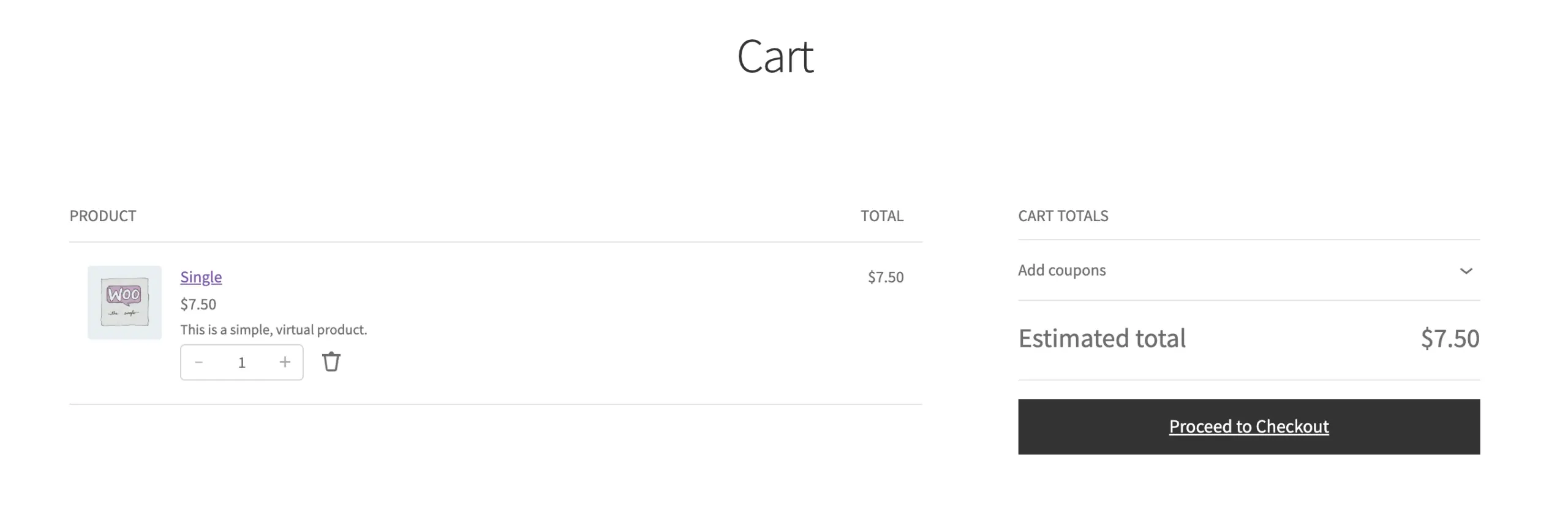Product added to the Cart