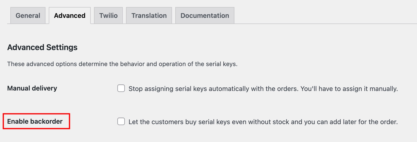 Sell Keys Without Stock