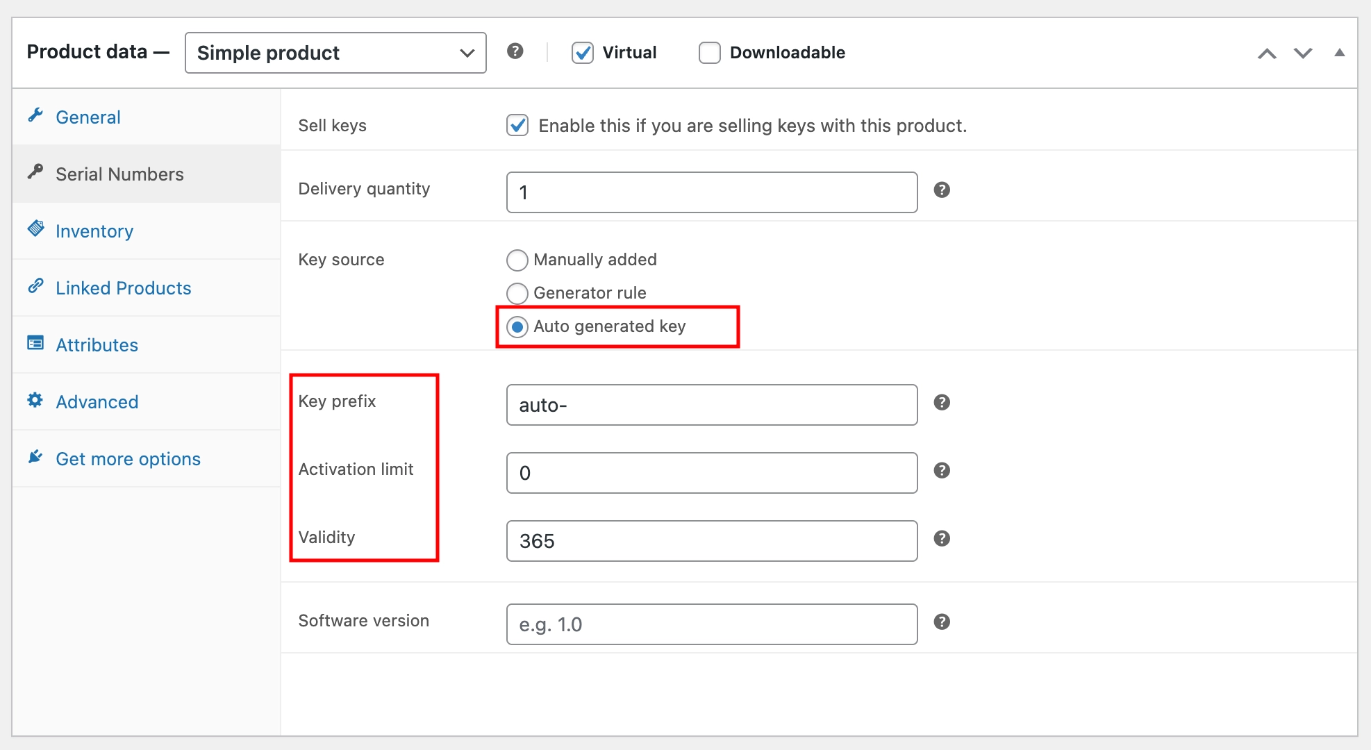 Key Source to Auto-Generated Key