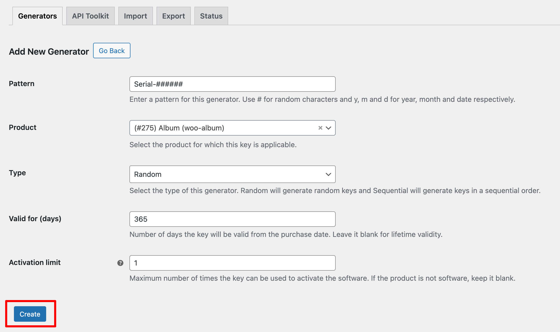 Create the Generator