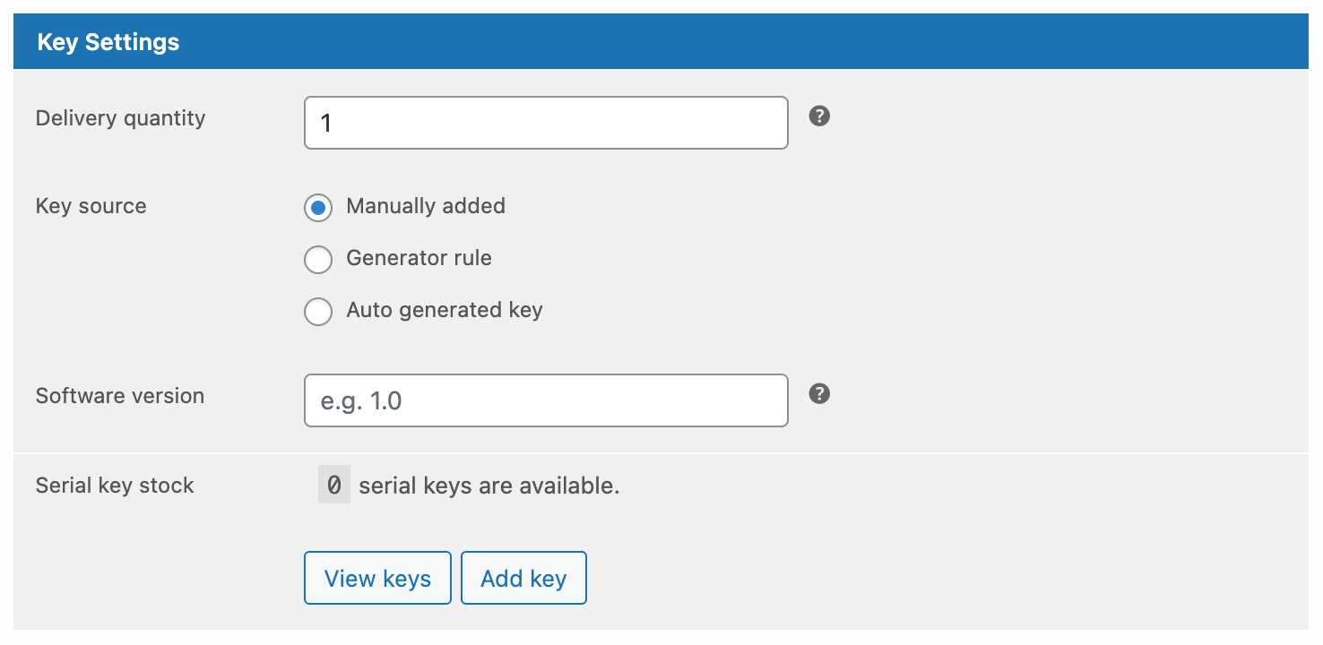 Configure Key Settings