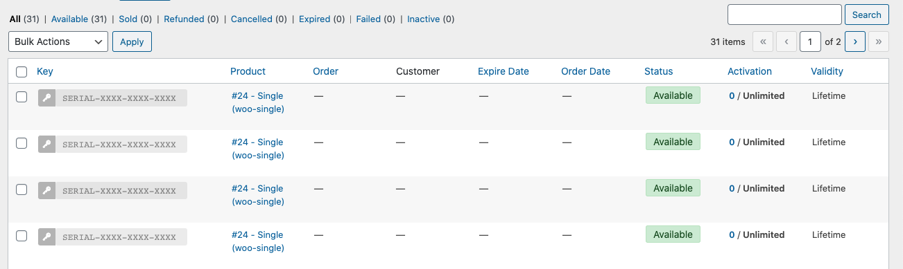 product serial number generator