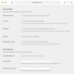 general settings