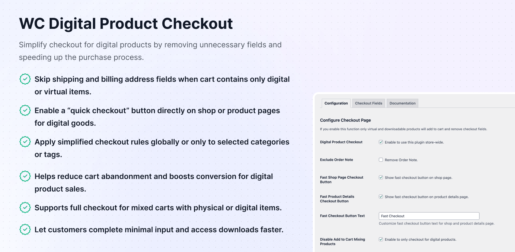WC Digital Product Checkout