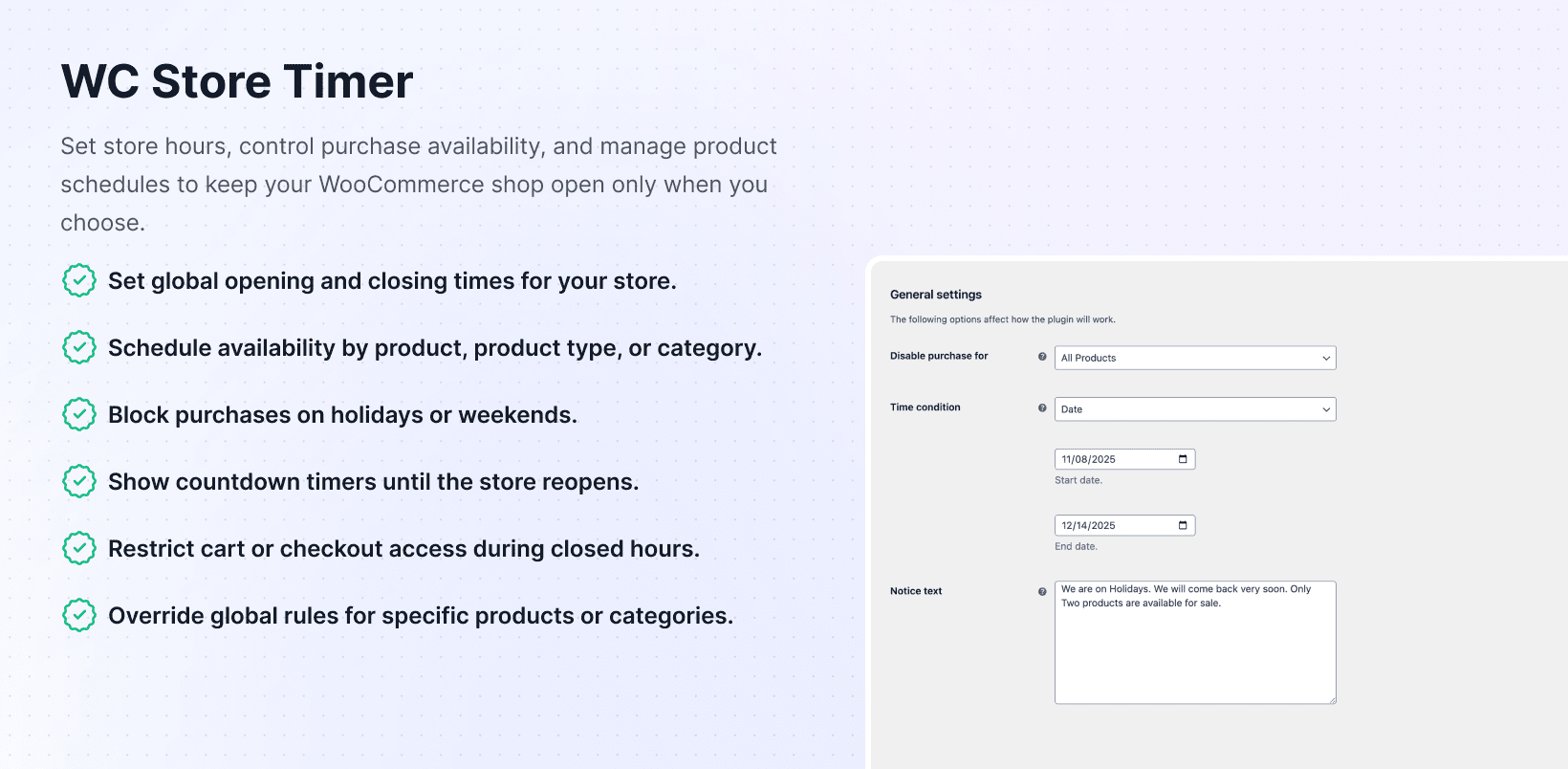 WC Store Timer